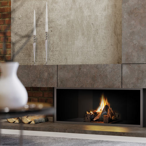 Geschlossene Feuerstelle / Holz - VINCI ONE MB 840 - Polyflam - mit 1 Sichtseite / mit 3 Sichtseiten / zweiseitig
