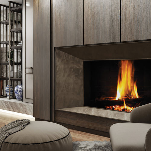 Geschlossene Feuerstelle / Holz - VINCI ONE MB 110 - Polyflam - mit 1 Sichtseite / mit 3 Sichtseiten / zweiseitig