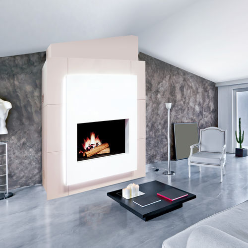 Holzkamin - BAHIA - Polyflam - freistehend / für Wandmontage / Einseitig