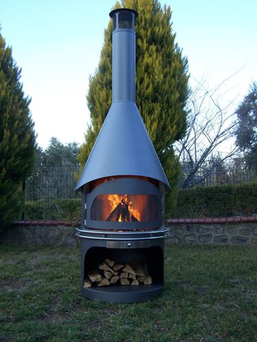 Holzkamin - SONSY - NMA PASLANMAZ - freistehend / Insel / Einseitig