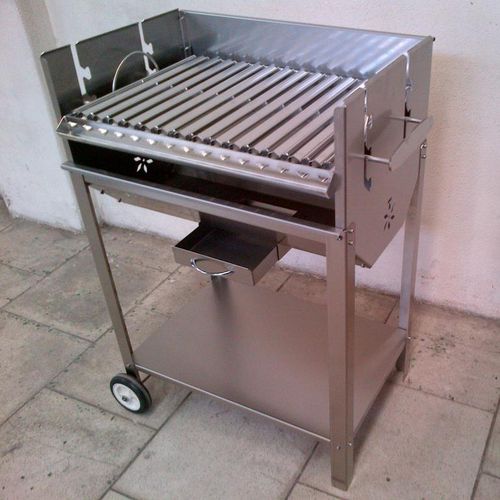 Holzkohle-Gartengrill - TECH - NMA PASLANMAZ - auf Rollen / Edelstahl