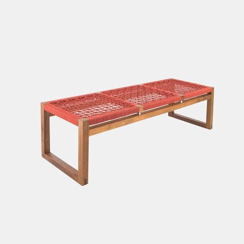 Moderne Bank - CUBE - VOGEL - Iroko / Kunststoff / Kordel