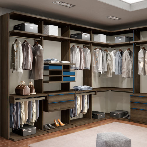 Begehbarer Kleiderschrank / Eck - NEW OPEN - EMEDE - modern / lackiertes Holz / melaminbeschichtet