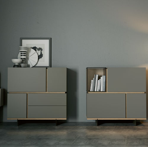 Hohes Sideboard - Connector 09_10 - EMEDE - modern / lackiertes Holz / Eiche