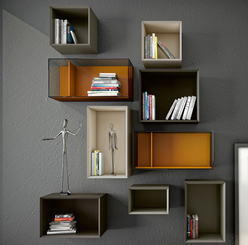 Wandmontiertes Regal - FLOW BOX - EMEDE - Modul / modern / lackiertes Holz