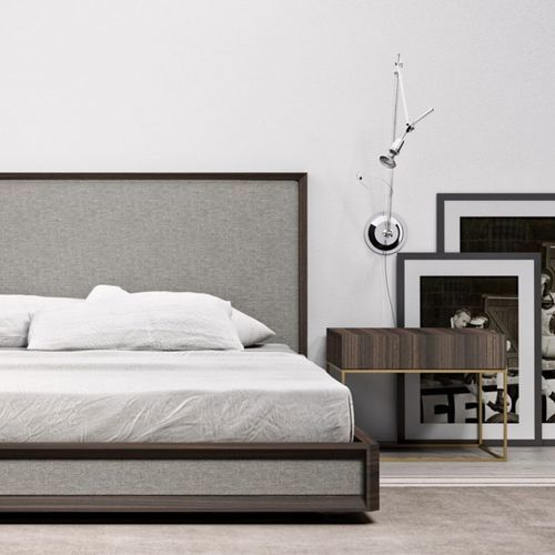 Moderner Nachttisch - DADO PLINTO - EMEDE - Holz / Gestell aus Metall / rechteckig