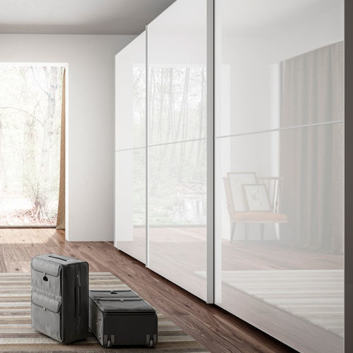 Moderner Kleiderschrank - GLASS - EMEDE - Glas / lackiertes Aluminium / mit Schiebetür
