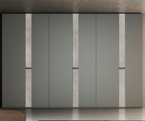Moderner Kleiderschrank - EME - EMEDE - lackiertes Holz / mit Schwingtür / grau