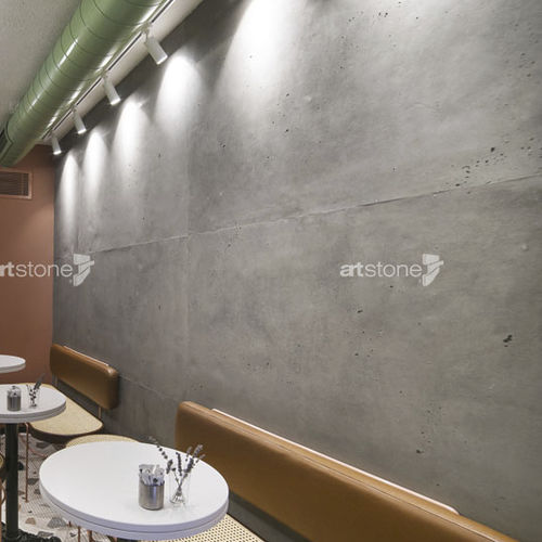Beton-Verblendplatte - C-WALL - Artstone - Innenbereich / Struktur / grau
