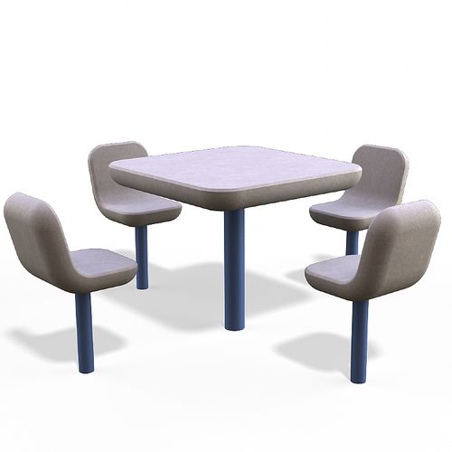 Moderner Picknicktisch - 1674 - Arica Urban - galvanisiertem Stahl / Beton / quadratisch