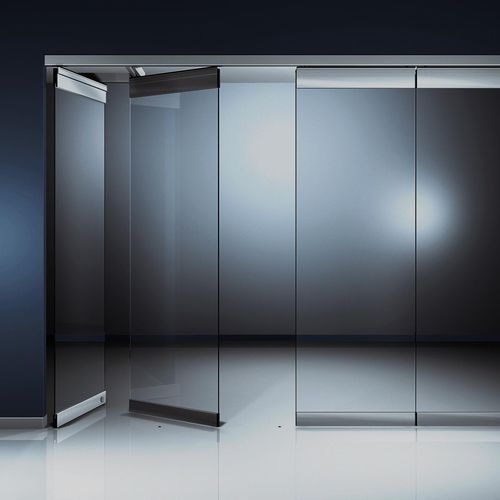 Schiebe-Stapel-Trennwand - JFSW - Jamar - mit Glasfront / Stahl / für professionellen Einsatz
