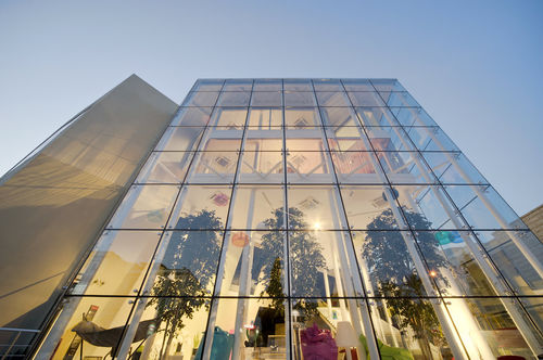 Punktgeheftete Vorhangfassade - Jamar - Glas / Stahl / transparent