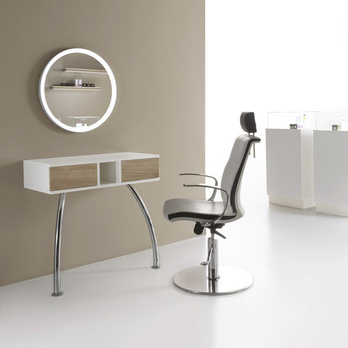 Vinyl-Schminksessel - VISMARA Beauty&Spa Design - Chrom / Stahl / mit Kopfstütze