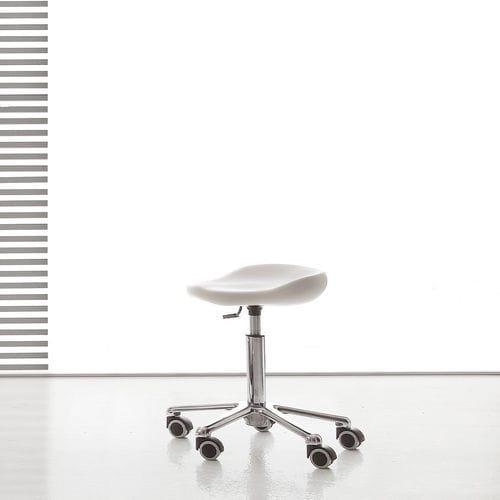 Moderner Arbeitshocker - EASY - VISMARA Beauty&Spa Design - Polyurethan / Gestell aus Stahl / Gestell aus verchromtem Stahl