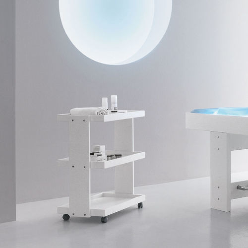 Moderner Lampentisch - OBORO - VISMARA Beauty&Spa Design - Birke / Gestell aus Holz / rechteckig
