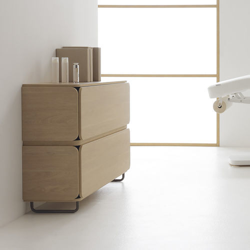Modernes Sideboard - NAT 1350 EARTH - VISMARA Beauty&Spa Design - Natureiche / mit Regal / maßgefertigt