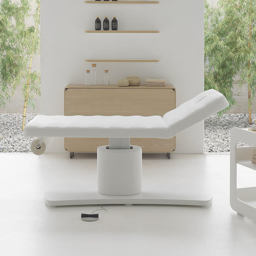 Elektrische Massageliege - E-MOTION 2.0 - VISMARA Beauty&Spa Design - gebürsteter Edelstahl / Laminat / höhenverstellbar