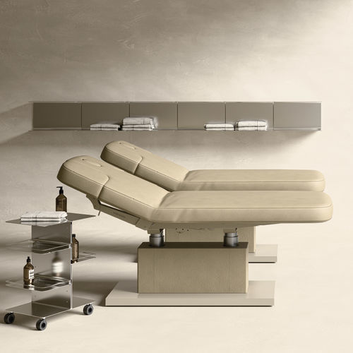 Elektrische Massageliege - FULL - VISMARA Beauty&Spa Design - poliertes Metall / Kunstleder / goldfarbenes Metall