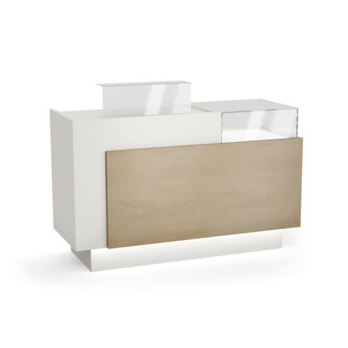 Natureiche-Empfangstheke - AIR - VISMARA Beauty&Spa Design - melaminbeschichtet / Glas / Eiche