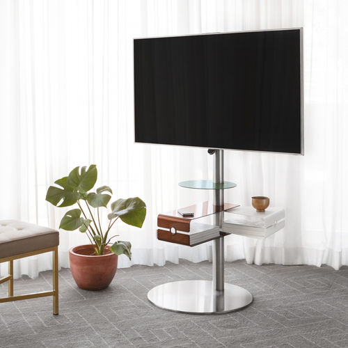 Moderner TV-Ständer - DISCO R5 BI WITH TRIA SHELF - SERI STYLU - Edelstahl