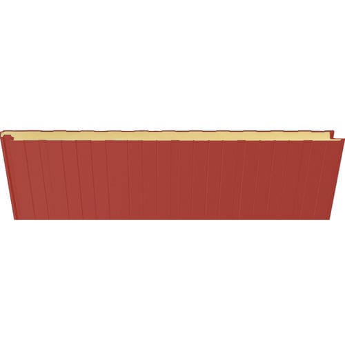 Sandwichpaneel für Fassaden - 7004 ROJO CORAL  - HIANSA PANEL S.A - für Dach / für Wand / mit Stahldeckblech