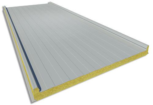 Sandwichpaneel für Abdeckung - PANEL CUB 2GR-LNR - ESTÁNDAR - HIANSA PANEL S.A - mit Stahldeckblech / 2 Metall-Deckschichten / Steinwollekern