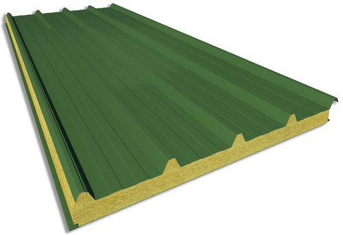 Sandwichpaneel für Abdeckung - PANEL CUB 5ST-LNR - ESTÁNDAR - HIANSA PANEL S.A - mit Stahldeckblech / 2 Metall-Deckschichten / Steinwollekern