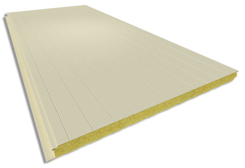 Sandwichpaneel für Fassaden - PANEL FACHADA LNR - ESTÁNDAR - HIANSA PANEL S.A - mit Stahldeckblech / 2 Metall-Deckschichten / Steinwollekern