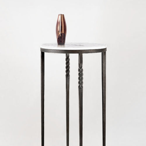 Moderner Beistelltisch - TWIST - Mobilier De Style - Eisen / Schmiedeeisen / Marmor