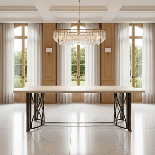 Moderner Esstisch - IMPERIAL - Mobilier De Style - Schmiedeeisen / Glas / Marmor