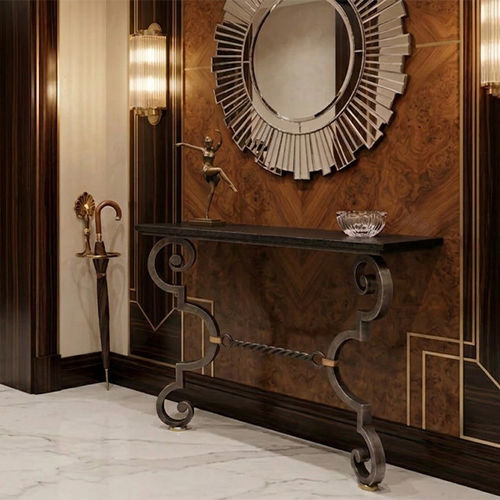 Klassischer Konsolentisch - VOLUTE  - Mobilier De Style - Messing / Schmiedeeisen / Stahl