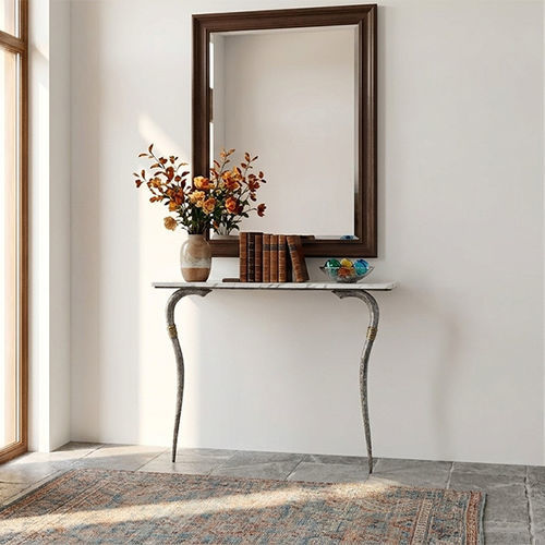 Moderner Konsolentisch - ETHNIC - Mobilier De Style - Aluminium / Messing / Marmor