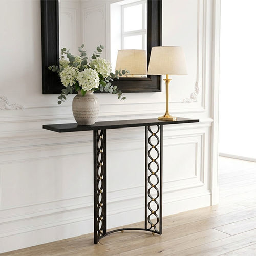 Moderner Konsolentisch - INFINI - Mobilier De Style - Messing / Schmiedeeisen / Marmor