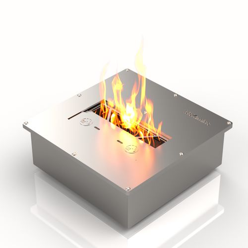 Bioethanol-Brennkammer / Edelstahl - BR280Q - bioKamino - quadratisch / modern / einbaufähig