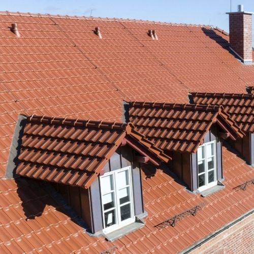 Portugiesische-Dachziegel - RT 831 - Randers Tegl A/S - Ton / Großformat / rot
