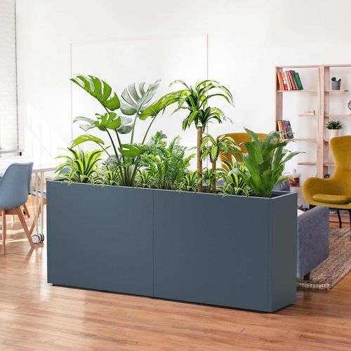 Pflanzkübel / pulverbeschichteter Stahl - Divider - Herstera Garden S.L. - rechteckig / modulierbar / mit integrierter Beleuchtung