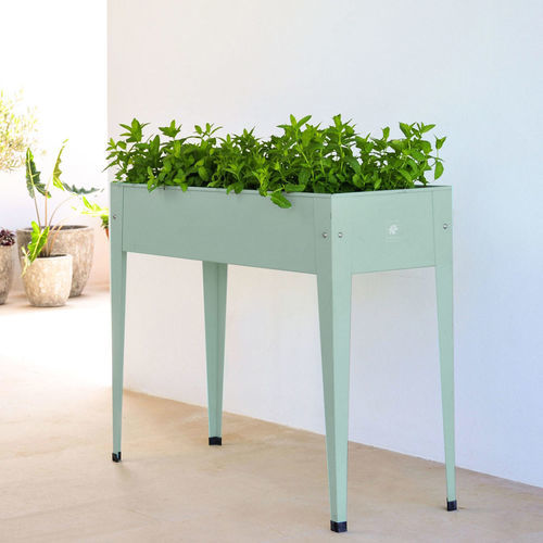 Pflanzkasten für Kräuter / galvanisiertem Stahl - Grow Table - Herstera Garden S.L. - Stahl / Holz / für Privatgebrauch