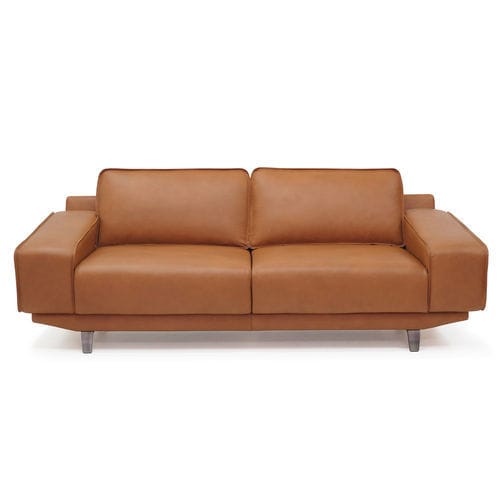 Modernes Sofa - Lingo - HMM Ltd. - Leder / mit Armlehnen / braun
