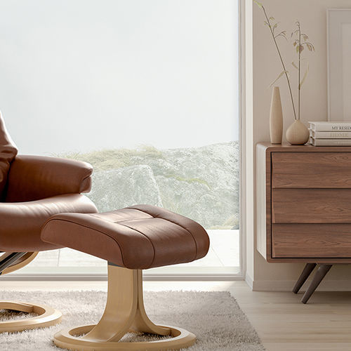 Ottomane / skandinavisches Design - NORDIC 60 - IMG Group AS/IMG - Stoff / Leder / Holzfurnier