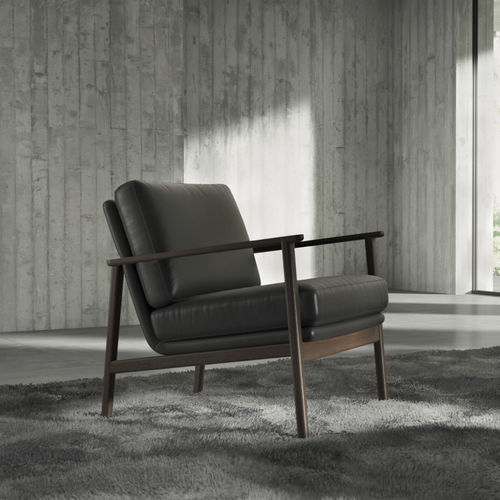 Moderner Sessel - GREY  - OLTA - Stoff / Leder / Stahl