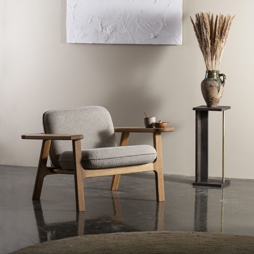 Moderner Kaminsessel - COMB - Kristensen & Kristensen A/S - Stoff / Holz / mit abnehmbarem Kissen