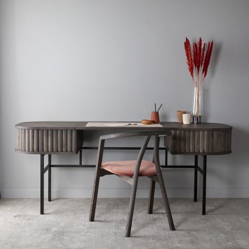 Bodenstehender Schreibtisch - VELVET - Kristensen & Kristensen A/S - modern / Esche / gebogen