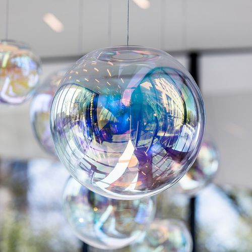 Hängeleuchte - IRIS - NEOCRAFT GmbH - Aluminium / geblasenes Glas / modern