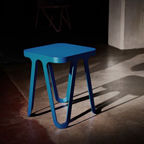 Moderner Hocker - LOOP - NEOCRAFT GmbH - Aluminium / schwarz / weiß