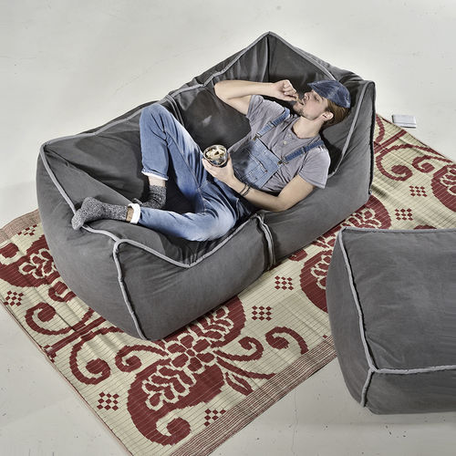 Moderner Sitzsack - FUNKY CORNER - POUFOMANIA - Stoff / expandiertes Polystyrol (EPS) / wasserdicht