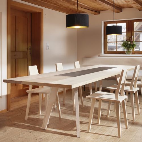 Moderner Tisch - ANDANTE - Schmidinger Möbelbau GmbH - Massivholz / Gestell aus Holz / rechteckig