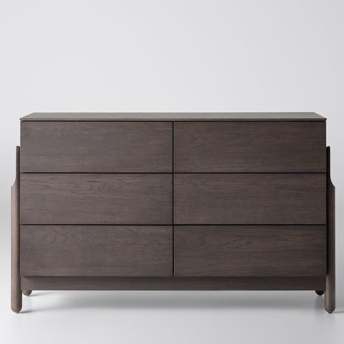 Moderne Kommode - ASH - ZEGEN - Eiche / Esche / 6 Schubladen