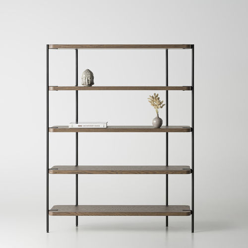 Modernes Regal - FRIENDLY - ZEGEN - aus Eiche / Holzfurnier / Metall