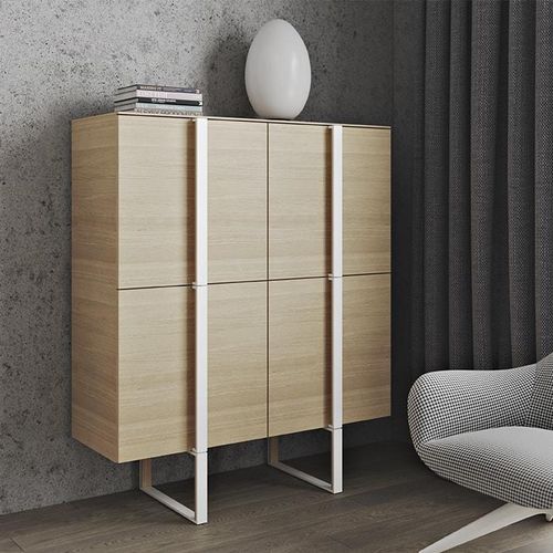 Hohes Sideboard - GRID - ZEGEN - modern / Holzfurnier / Laminat