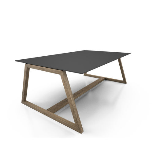 Moderner Esstisch - LEMON - Black-Citrus - Massivholz / Keramik / Marmor